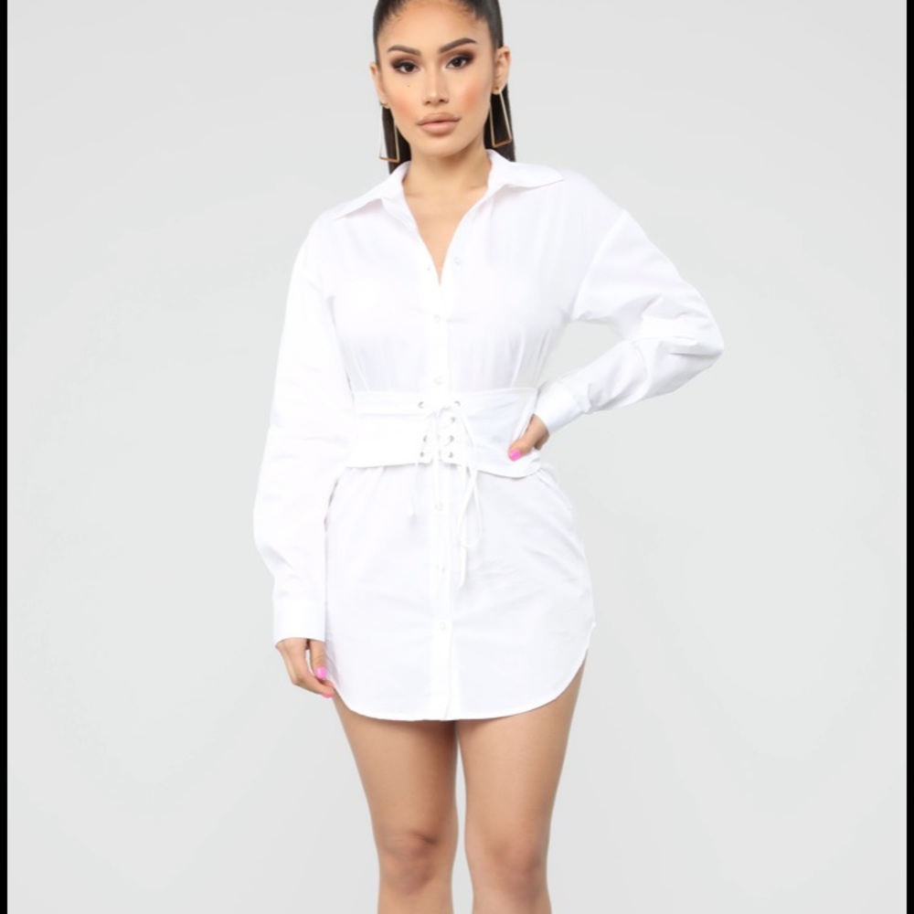 Fashionnova shirt dress corset waist